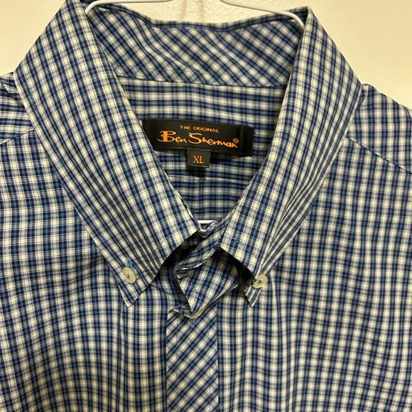 Ben Sherman Navy and White Checkered Shirt - Picture 2 of 4